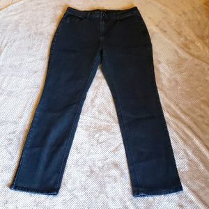 Roz & Ali Jeans, Size 14, Black Denim Straight Leg
